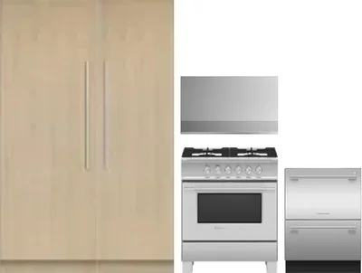 5 Piece Package Includes Refrigerator, Freezer, Range, Hood And Dishwasher